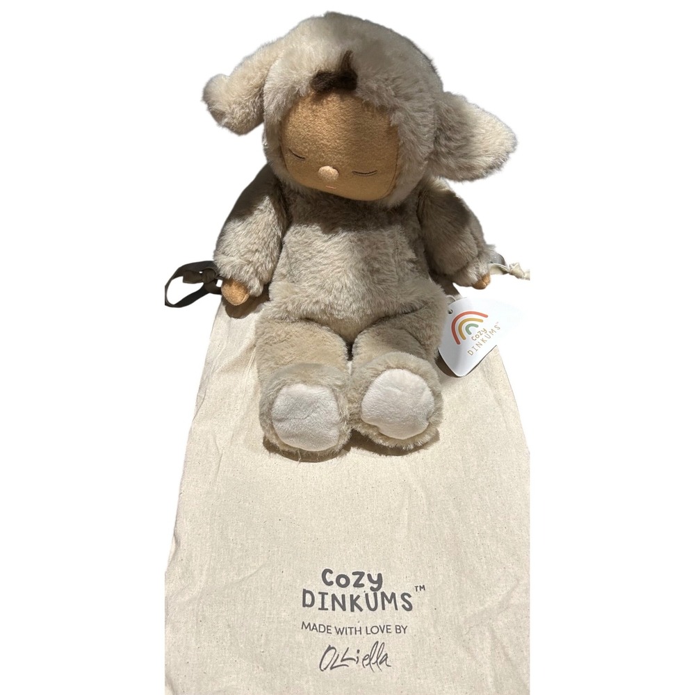 Olli Ella Cozy Dozy Dinkum Lamby Pip‎ Plush Lamb Doll Beige NWT